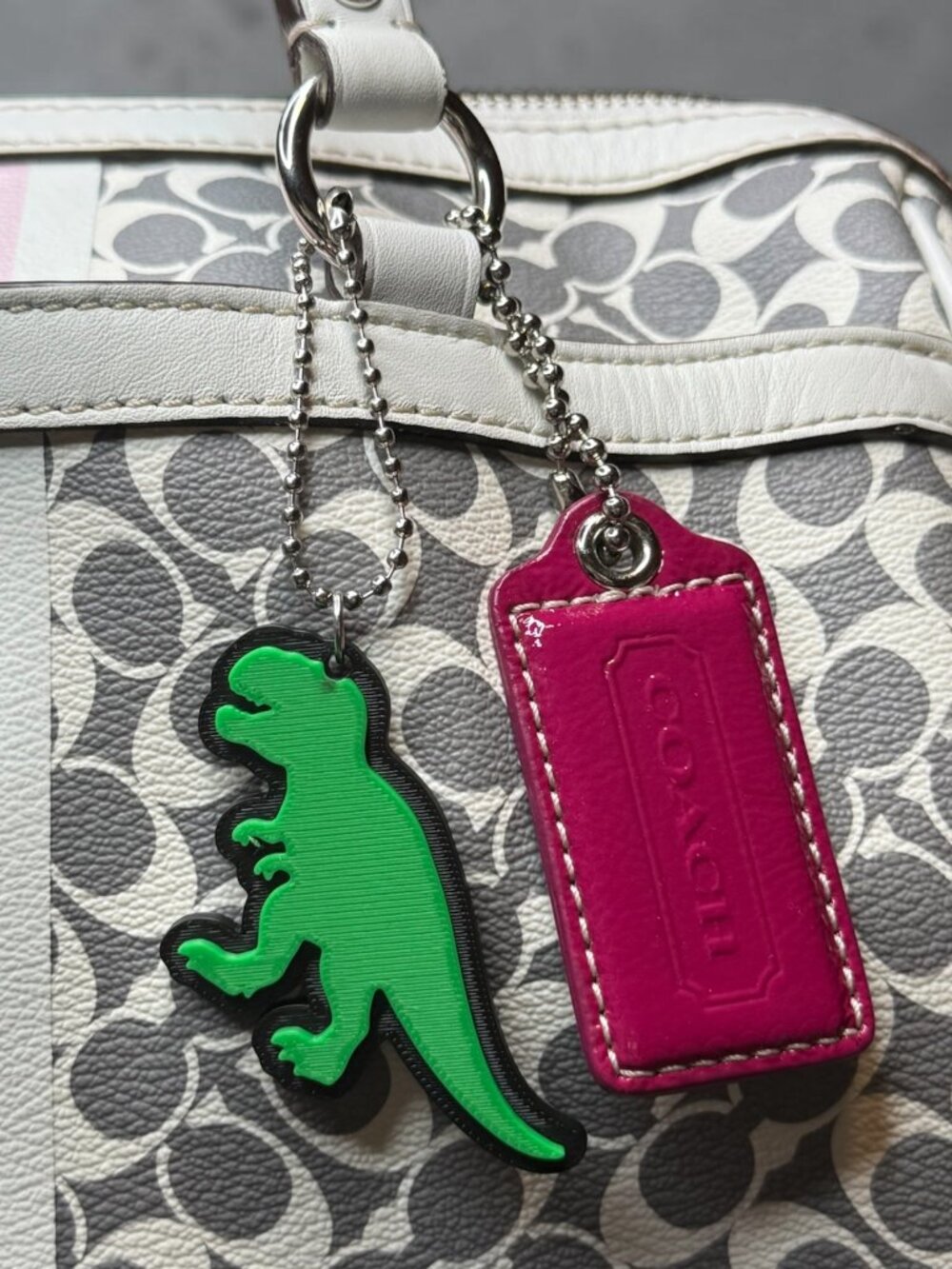 Handmade 3D‑Printed T-Rex Bag Charm / Keychain